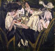 Ernst Ludwig Kirchner Im CafEgarten oil
